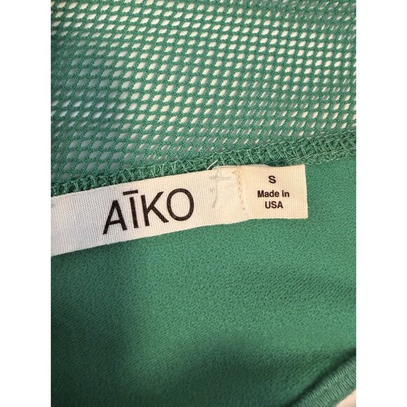 Aiko Green Sleeveless Sheath Dress Women’s Size Small Mesh Work Career Cocktail - Picture 8 of 14